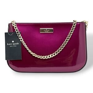 🎁 Kate Spade Glitter Lilly Pochette Dark Raspberry Bag 🆕 New with tags. $249